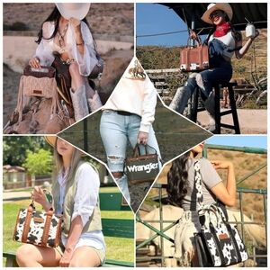 Wrangler Tan and Pink Crossbody Bag